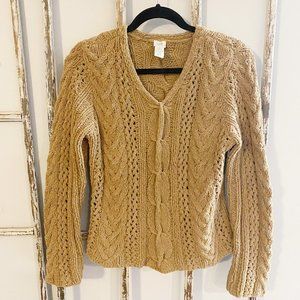 JJill Small Petite Chenille Cable Knit Sweater